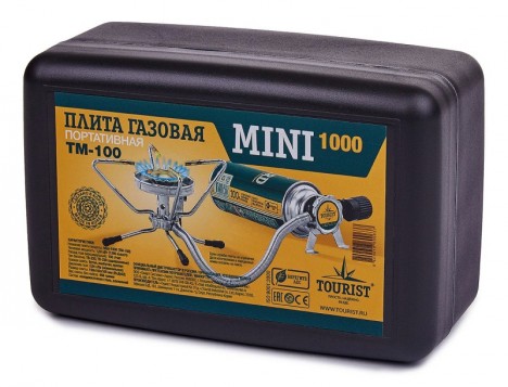 Плита газовая Турист Mini-1000 мини, 1.5 кВт, 150 г/ч