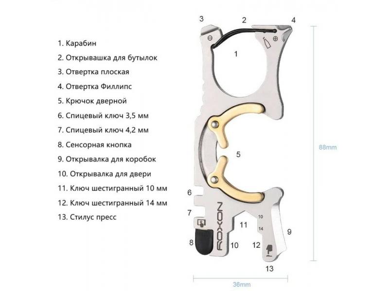Мультитул-брелок Roxon Spirit