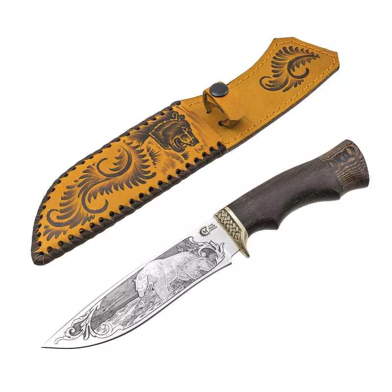 Нож Близнец ков. сталь 95*18 венге литье гравировка